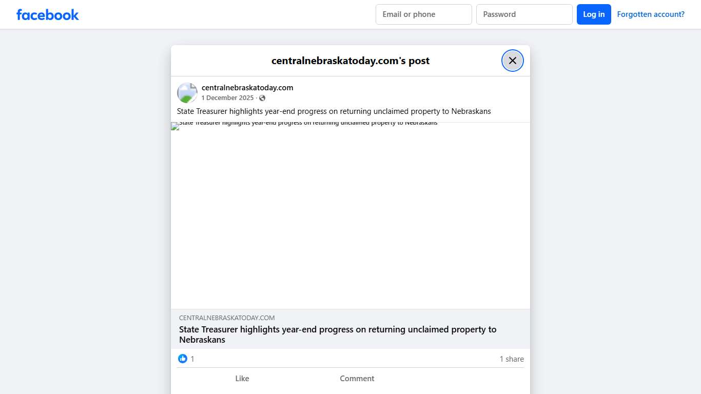 State Treasurer highlights... - centralnebraskatoday.com Facebook