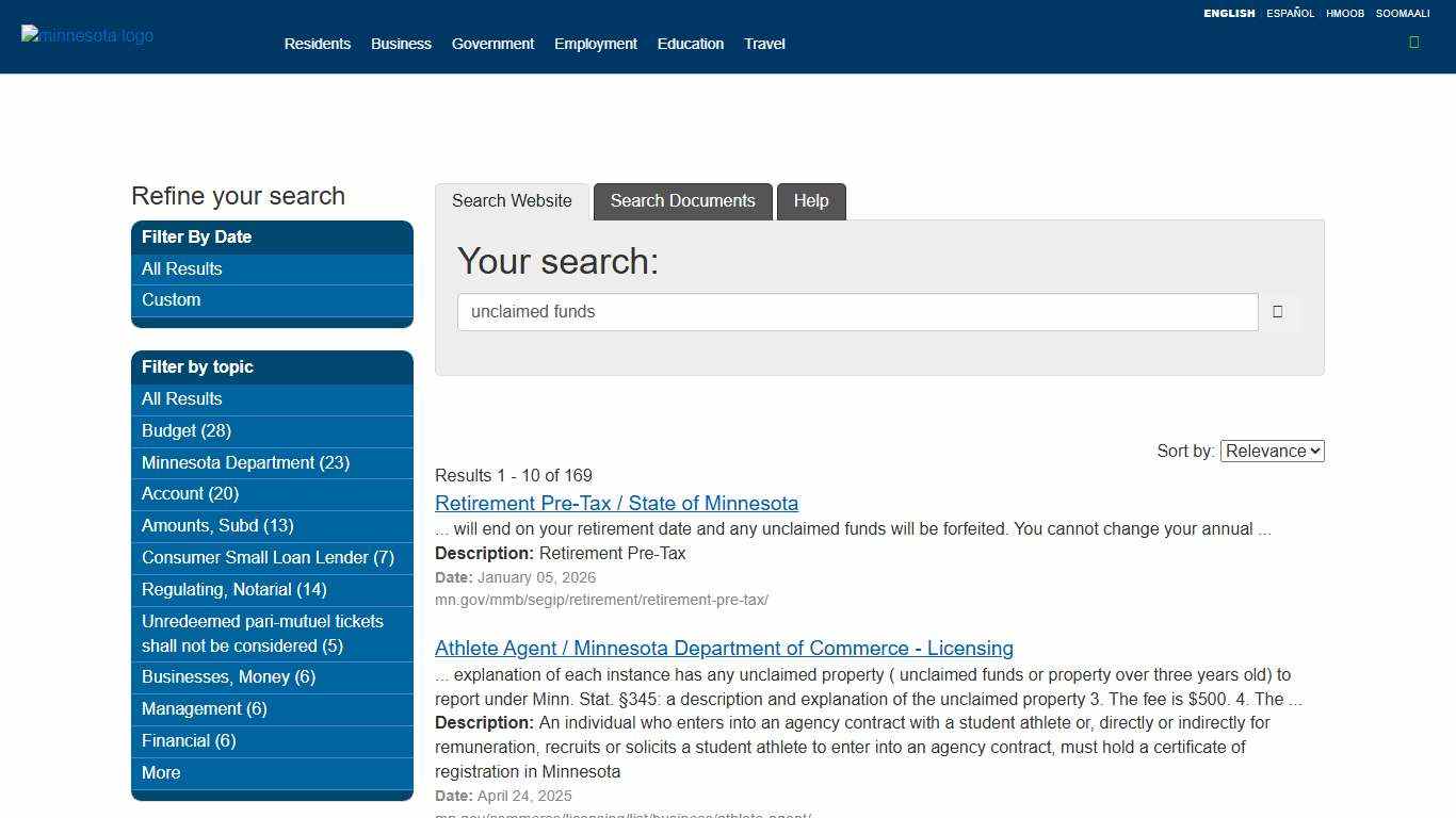 Search Page / mn.gov // Minnesota's State Portal